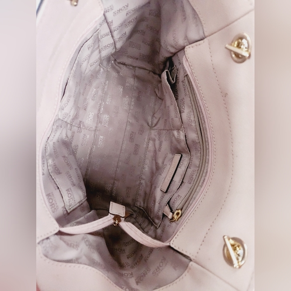 MICHAEL KORS Jet Set Travel Leather Ballet Blush LG Chain Shoulder Tote Bag - Picture 6 of 7